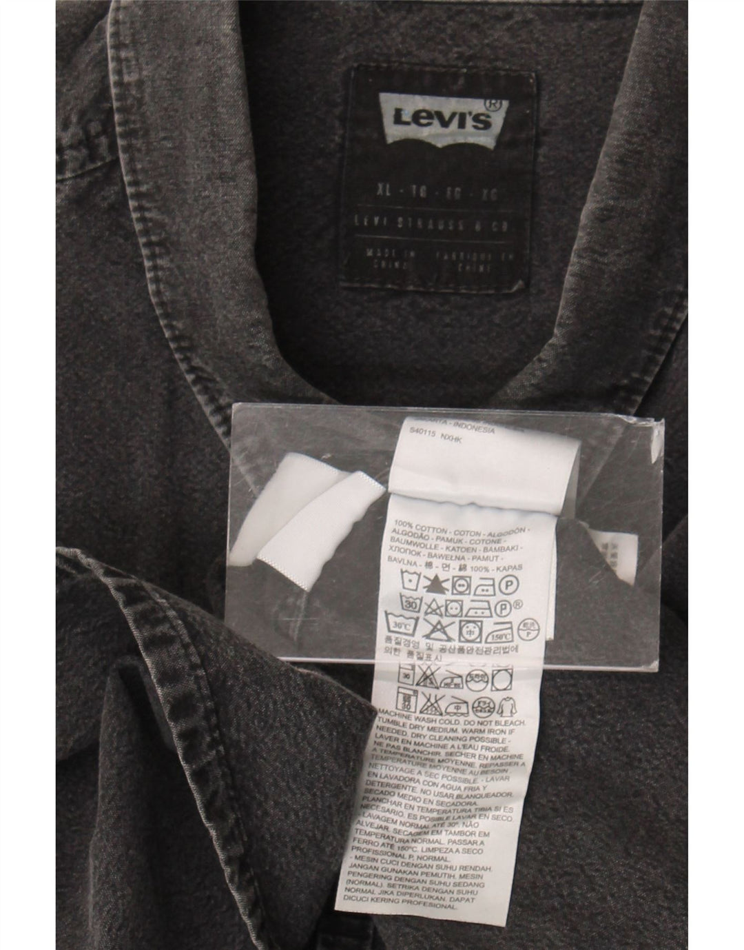 Levi's Herren-Jeanshemd XL aus grauer Baumwolle