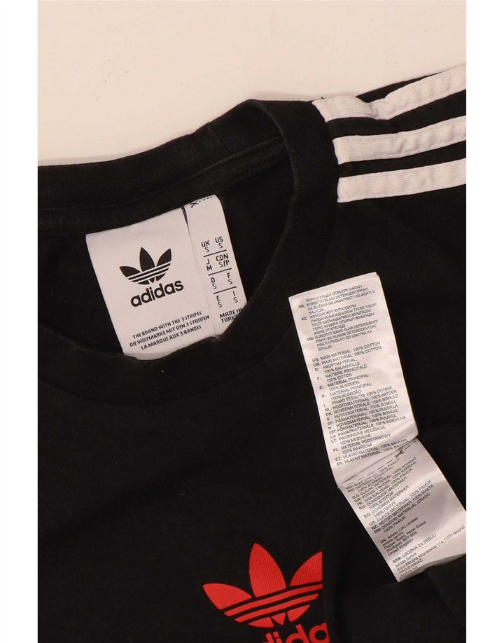 Adidas Herren Grafik T-Shirt Top Small Schwarz Baumwolle