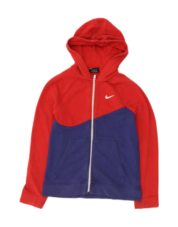 NIKE Kapuzenpullover mit grafischem Reißverschluss für Jungen, 12–13 Jahre, groß, rot, Farbblock