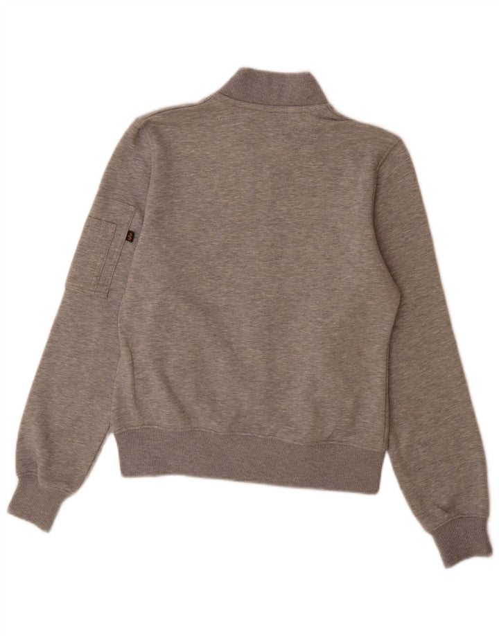 Alpha Industries Herren-Trainingsanzugoberteil, XS, grau gefleckte Baumwolle
