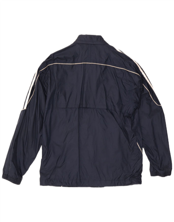 Adidas Herren Regenjacke mit Kapuze UK 36 Small Marineblau Polyamid