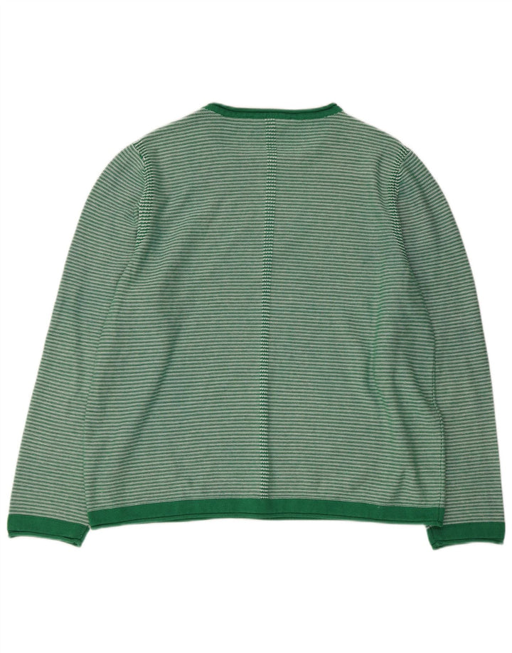 CREW CLOTHING Damen-Pullover mit U-Boot-Ausschnitt, UK 18, XL, grün gestreift