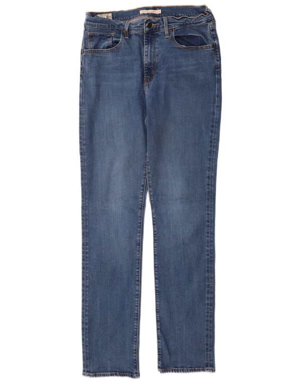 Levi's Damen 724 High Rise Straight Jeans W31 L32 Blau Lyocell