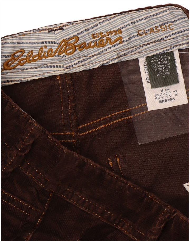 Eddie Bauer Damen Bootcut-Cordhose US 2 XS W30 L30 Braune Baumwolle