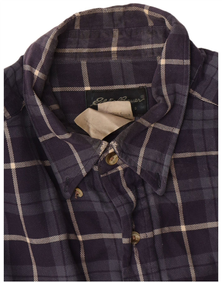 Eddie Bauer Herren-Flanellhemd, groß, marineblau, kariert, Baumwolle