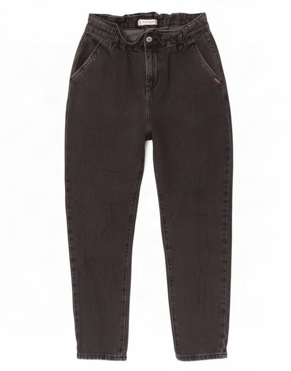 Zara Damen High Waist Tapered Jeans EU 32 2XS W22 L24 Schwarz