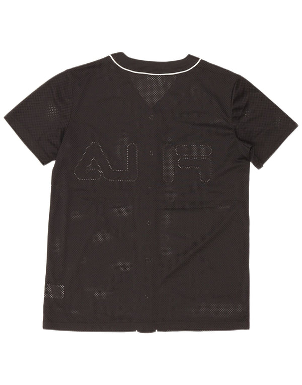 Fila Womens Graphic Oversized Jersey Top UK 6 XS Schwarz Polyester