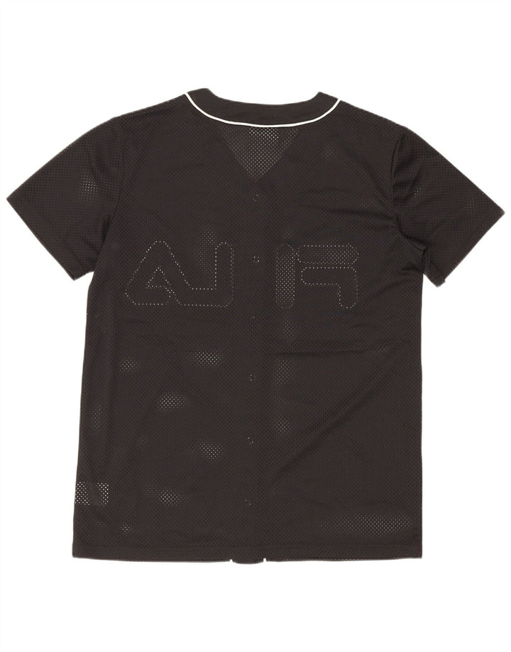 Fila Womens Graphic Oversized Jersey Top UK 6 XS Schwarz Polyester