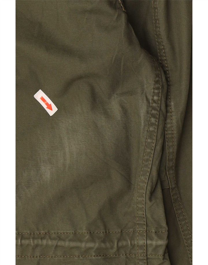 Zara Herren-Parka mit Kapuze, Größe 40, Khaki