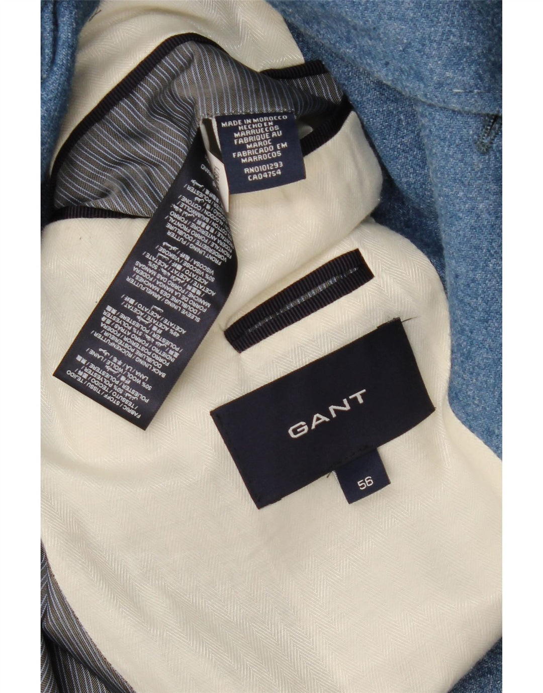 Gant Herren-Blazer mit 3 Knöpfen, IT 56, XL, Blau, Polyester