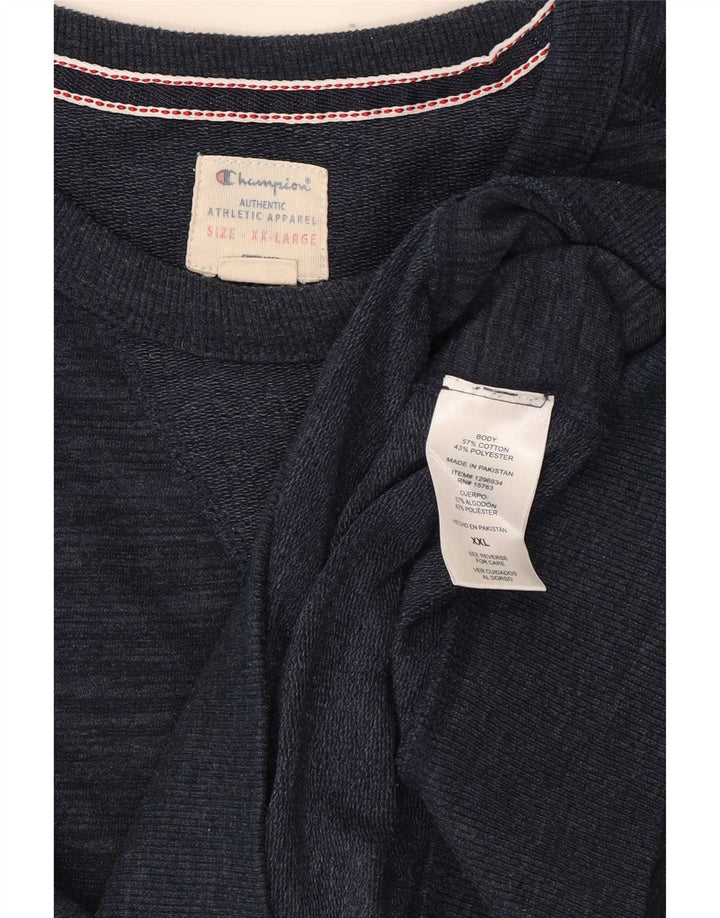 Champion Herren Sweatshirt Pullover 2XL Marineblau gefleckte Baumwolle