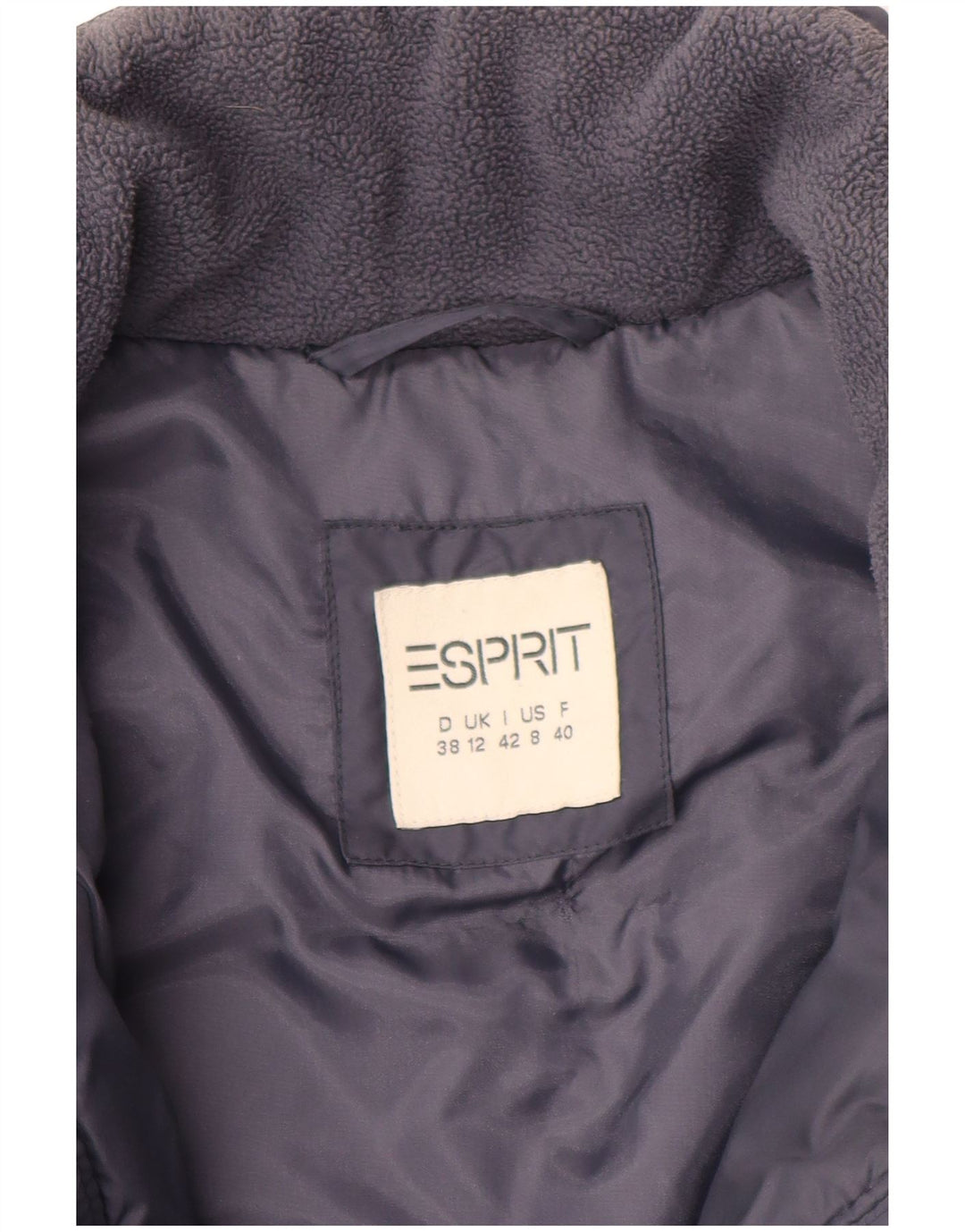Esprit Damen Wattierter Mantel UK 12 Medium Marineblau