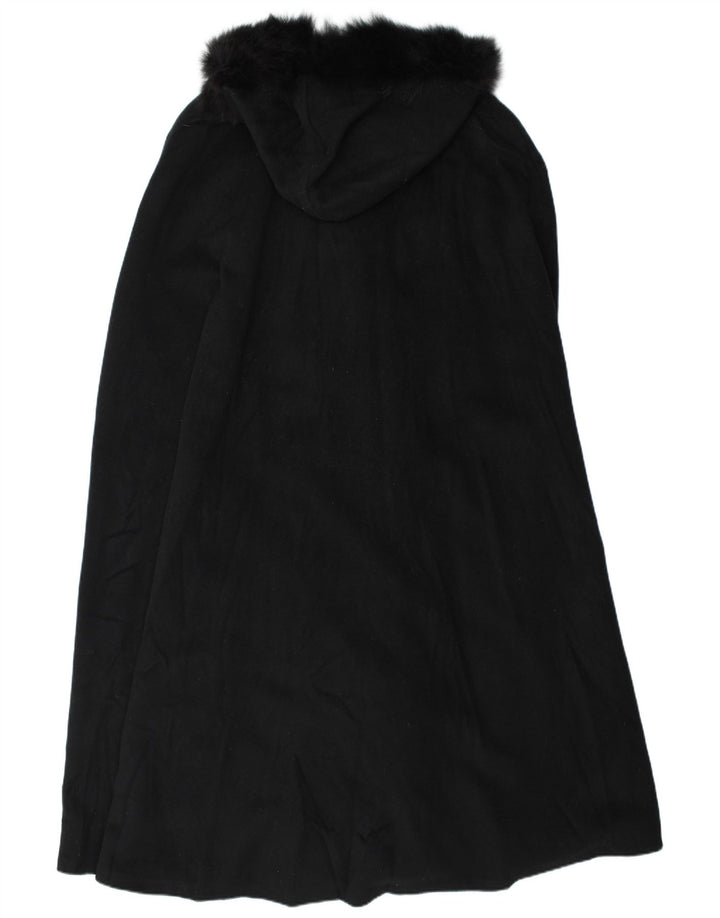 Vintage Damen Kapuzen-Cape-Mantel, Einheitsgröße, Schwarz