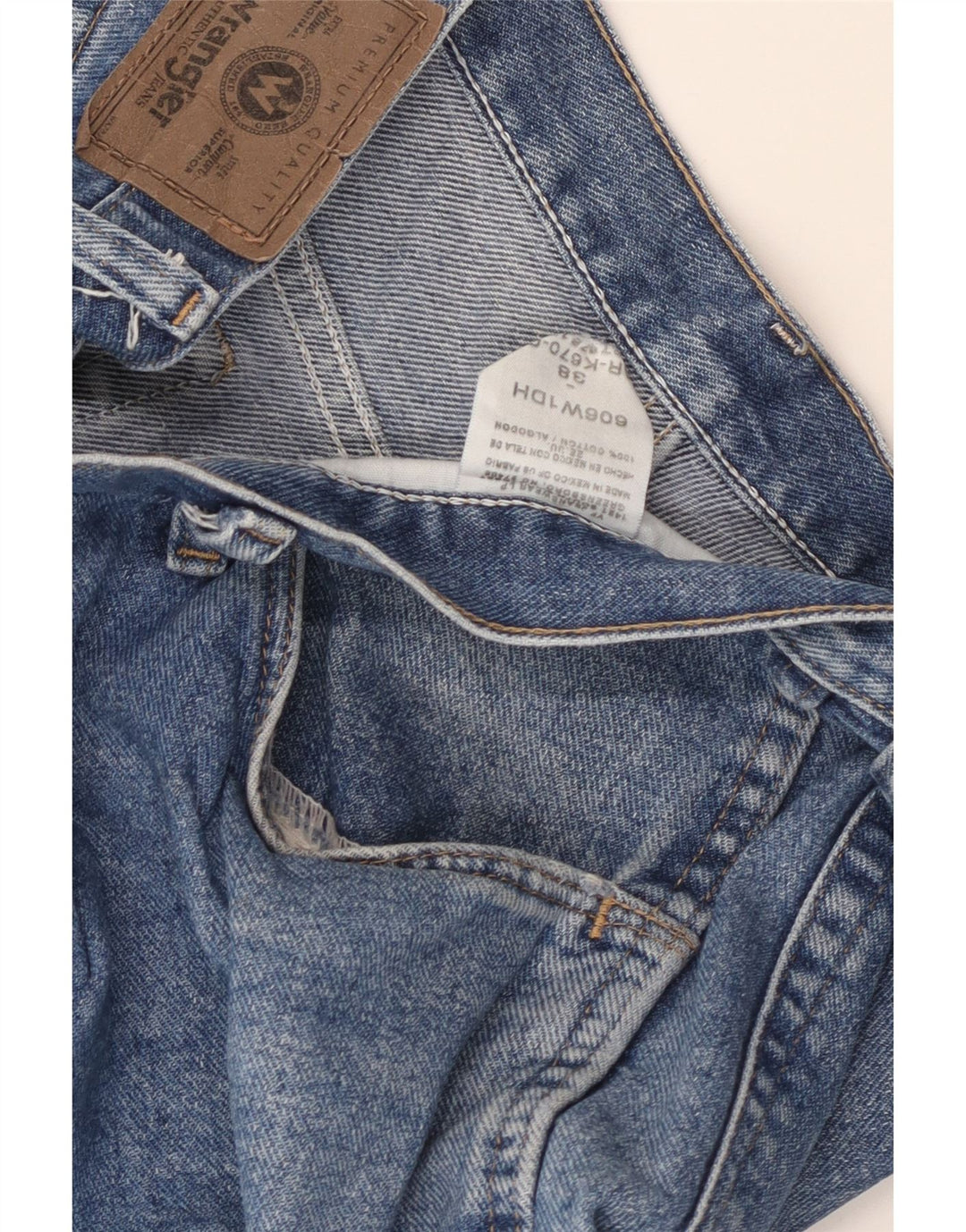WRANGLER Herren Jeansshorts W38 XL Blaue Baumwolle