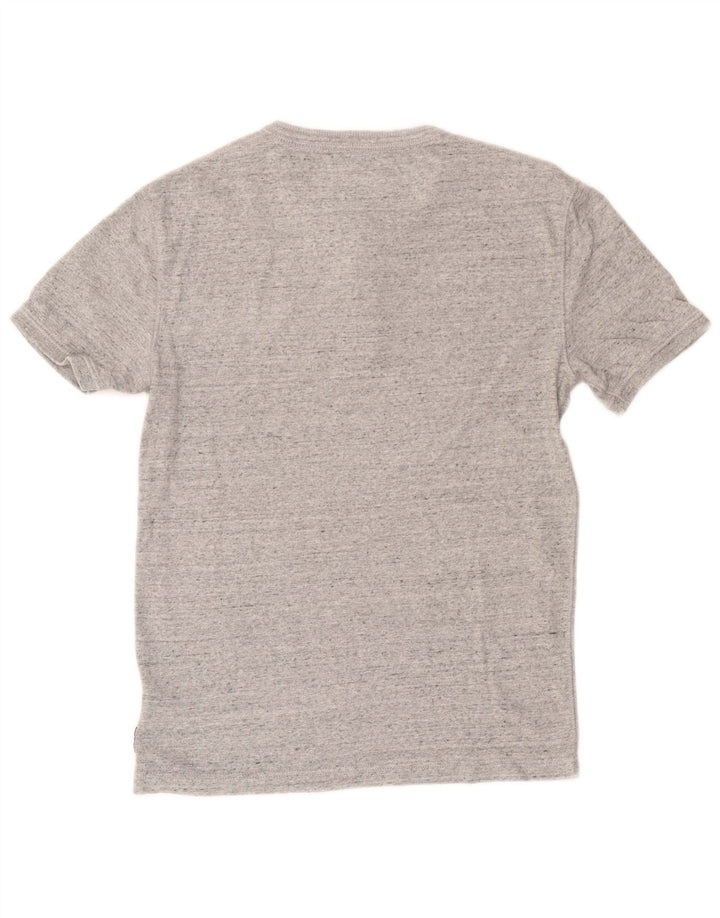 Superdry Herren-T-Shirt-Oberteil, groß, grau gefleckte Baumwolle