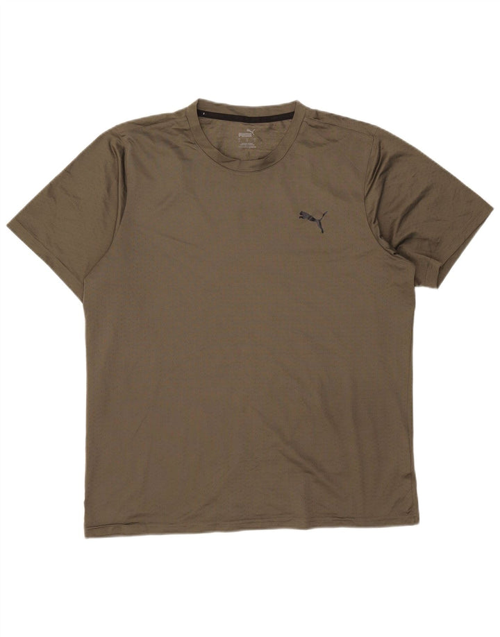 Puma Herren T-Shirt Top Large Khaki Polyester