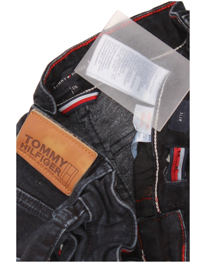 Tommy Hilfiger Slim Jeans für Jungen, 15–16 Jahre, W30 L32, schwarze Baumwolle