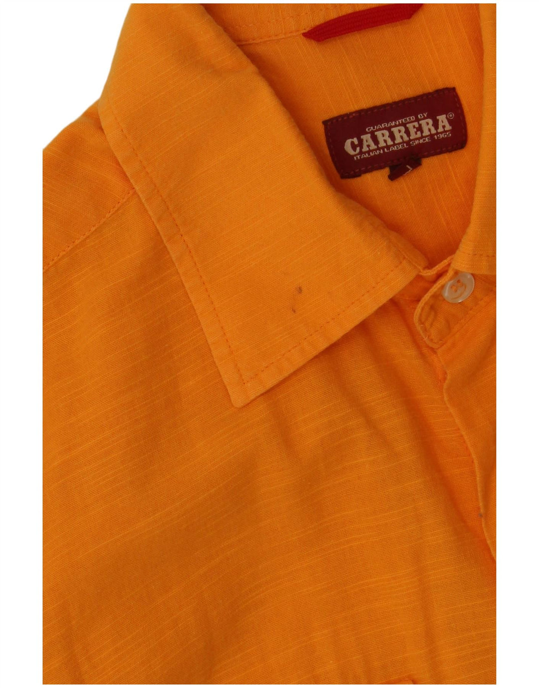 Carrera Herren-Kurzarmhemd, groß, orange gefleckte Baumwolle