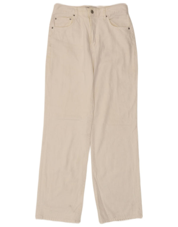 Zara Damen High Rise Loose Jeans EU 38 Small W28 L33 Weiße Baumwolle