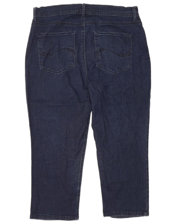LEE Damen Easy Fit Capri-Jeans mit hoher Taille, US 16, 2XL, W34, L21, Marineblau