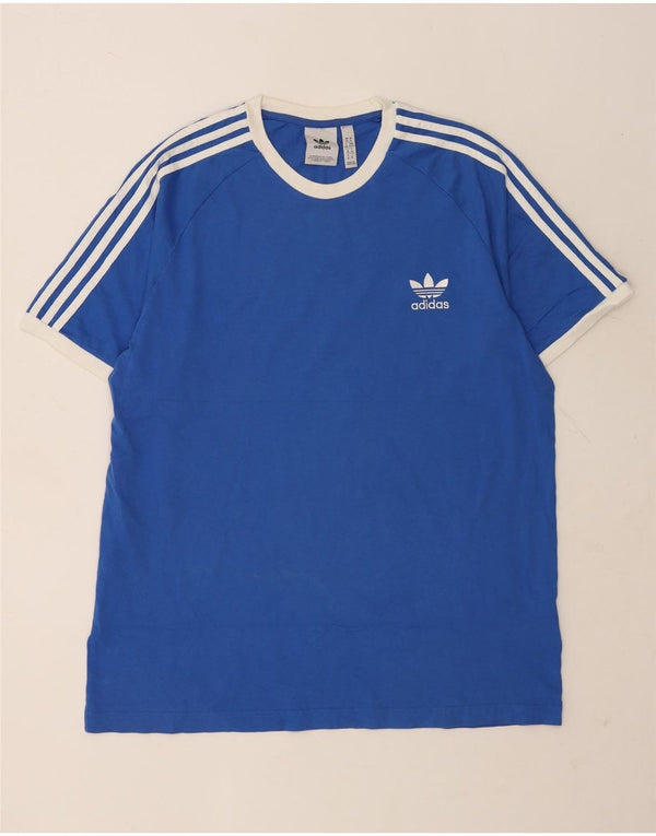 Adidas Herren T-Shirt Top XL Blau Baumwolle