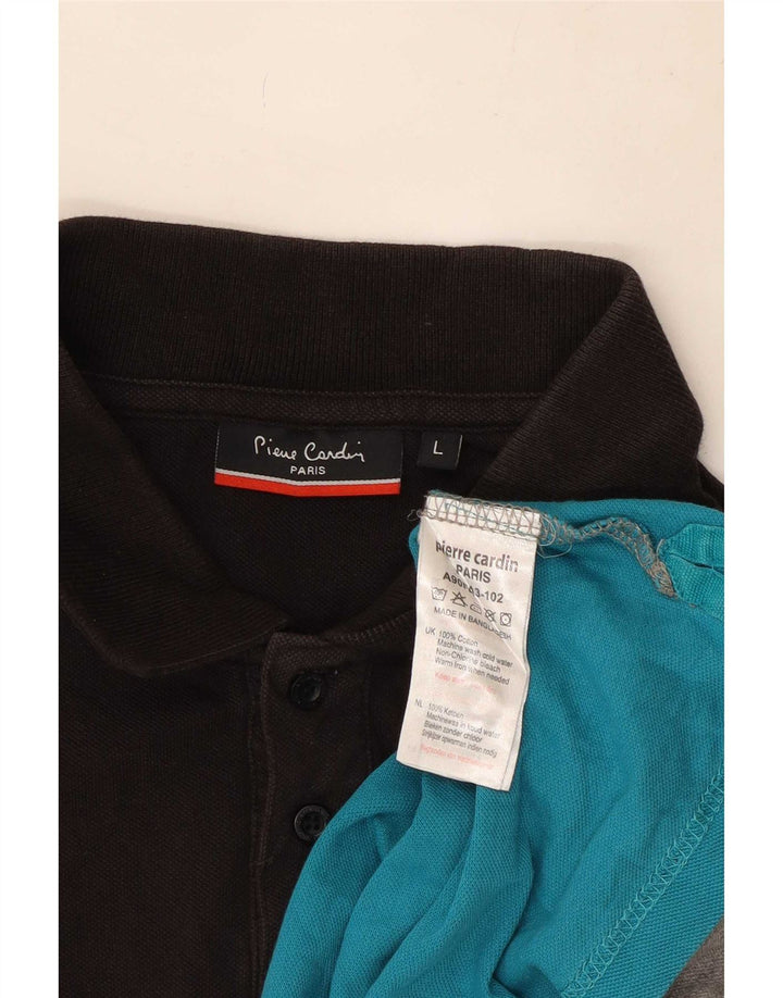 Pierre Cardin Herren-Poloshirt mit Grafik, groß, mehrfarbig, Farbblock