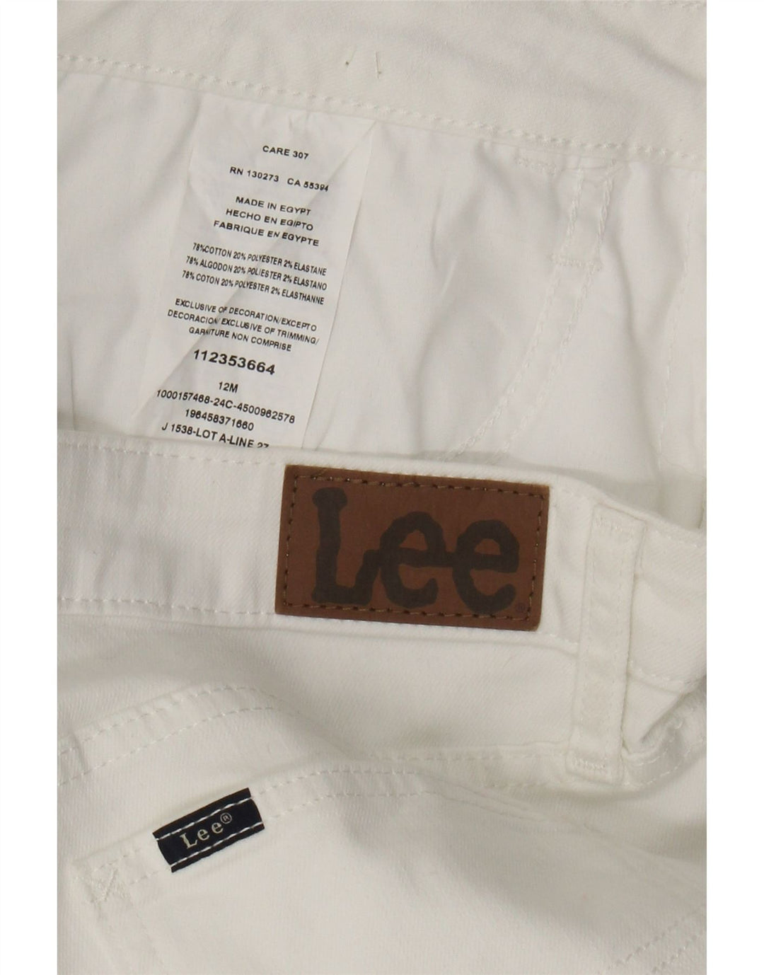LEE Womens Capri Jeans US 12 Large W32 L21 White Cotton Vintage Lee and Second-Hand Lee from Messina Hembry 