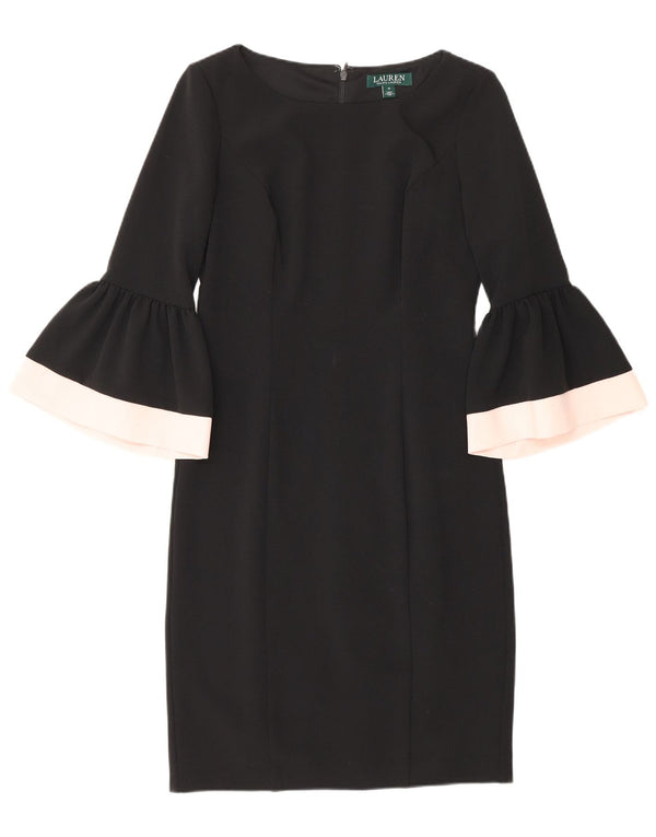 Ralph Lauren Damen-Etuikleid mit 3/4-Ärmeln, US 0, XS, Schwarz, Farbblock