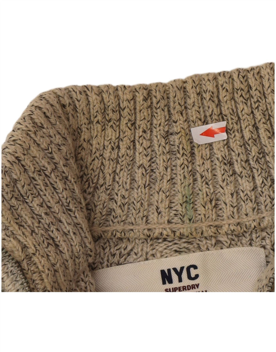 Superdry Herren-Pullover mit Reißverschluss am Hals, Mittelgrau geflecktes Acryl