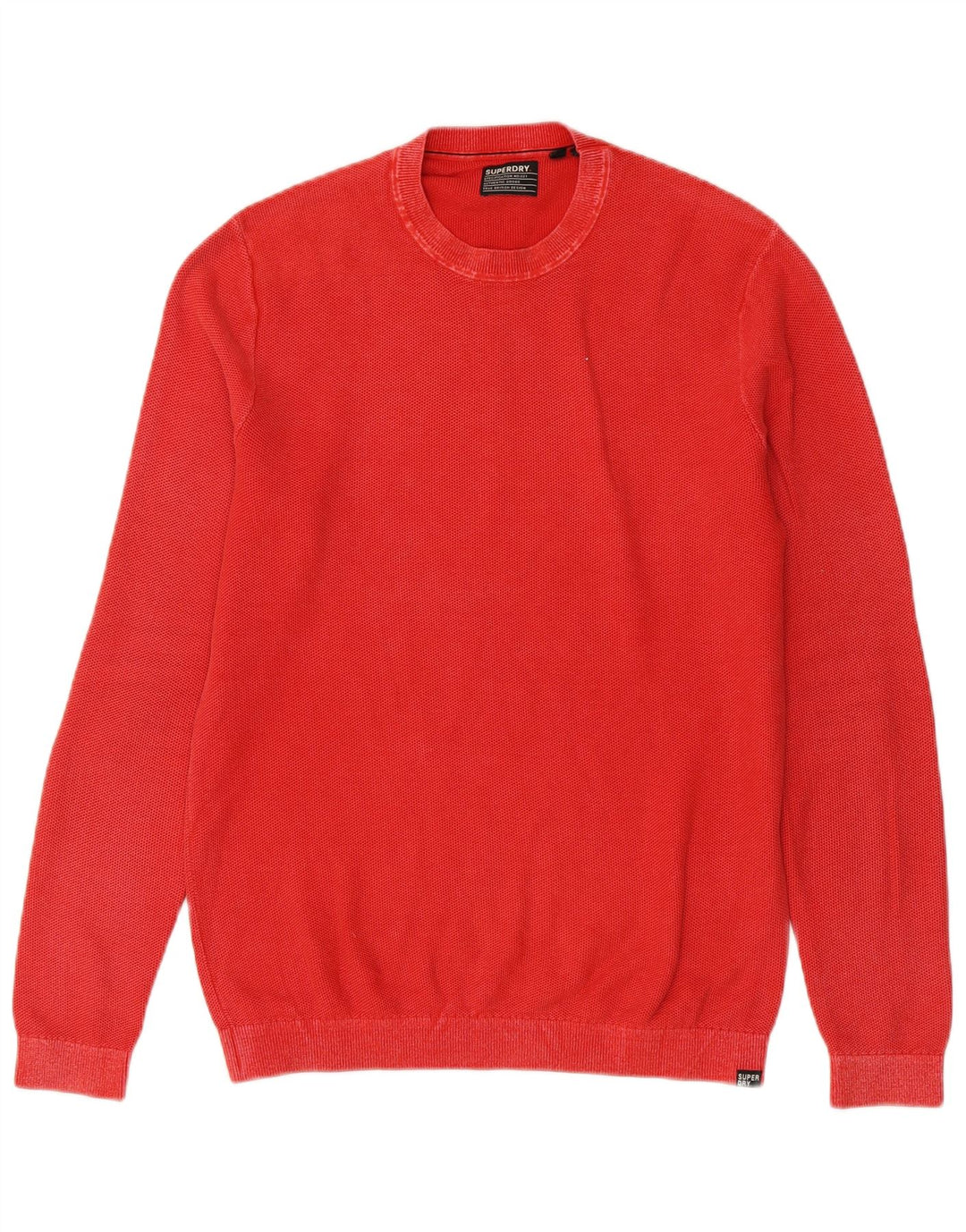 Superdry Herren-Pullover mit Rundhalsausschnitt aus mittelroter Baumwolle