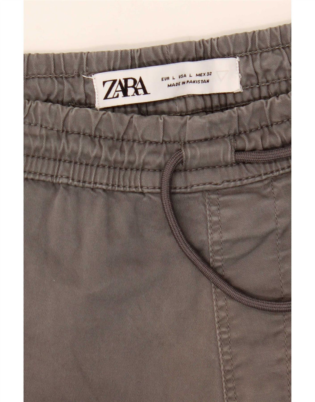 Zara Damen Jogger-Chinohose, Größe L, W32, L27, Grau