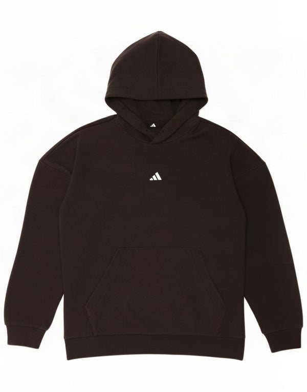 Adidas Damen Übergroßer Kapuzenpullover UK 20/22 XL Schwarz Baumwolle