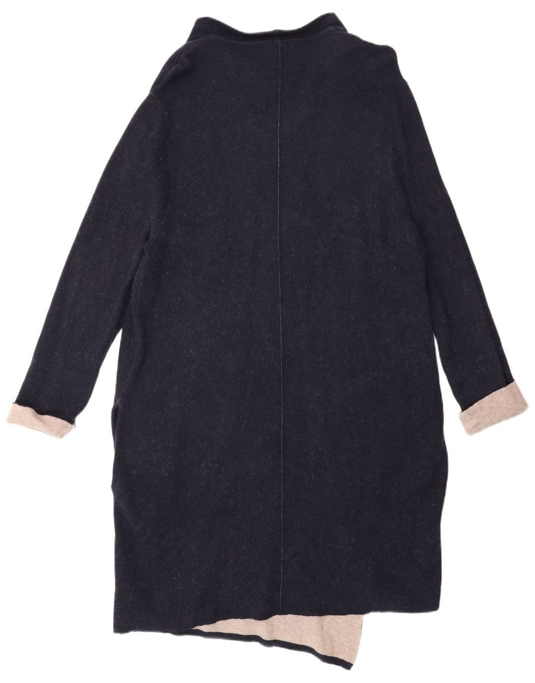 Monsoon Damen Longline Open Cardigan Pullover UK 16 Large Marineblau Baumwolle