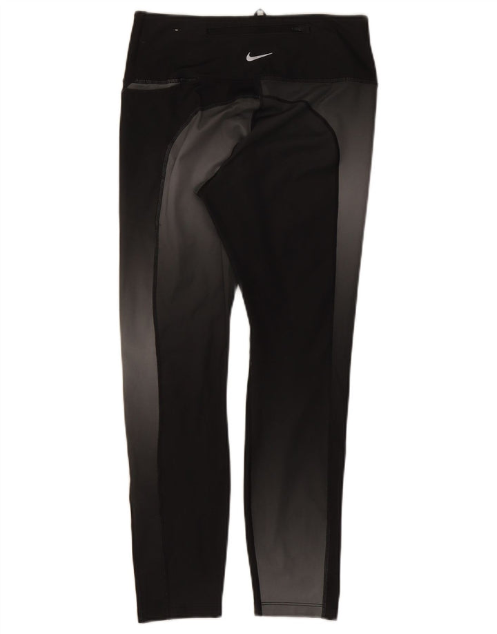 Nike Damen Dri Fit Crop Leggings UK 12 Medium Schwarz Polyester