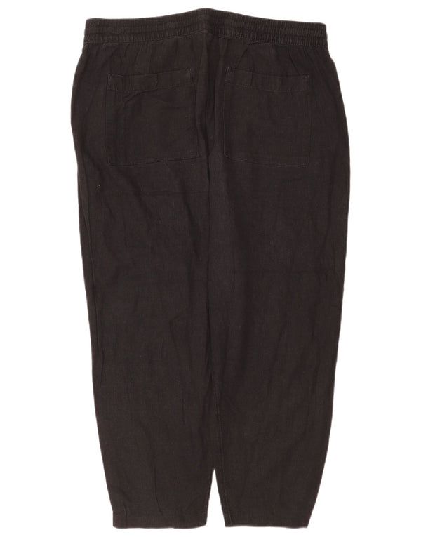 Marks & Spencer Damen-Hose mit hoher Taille, schmal zulaufend, UK 18, XL, W38, L25, Schwarz