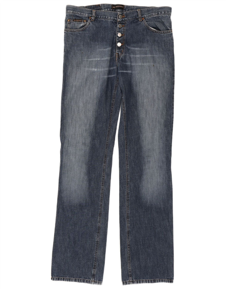 VINTAGE Herren Straight Jeans W33 L37 Blaue Baumwolle