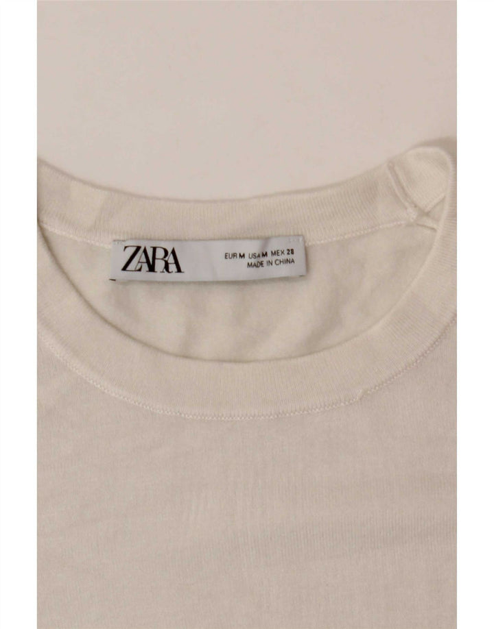 Zara Damen-Pullover mit Rundhalsausschnitt, Gr. 12, Mittelweiß