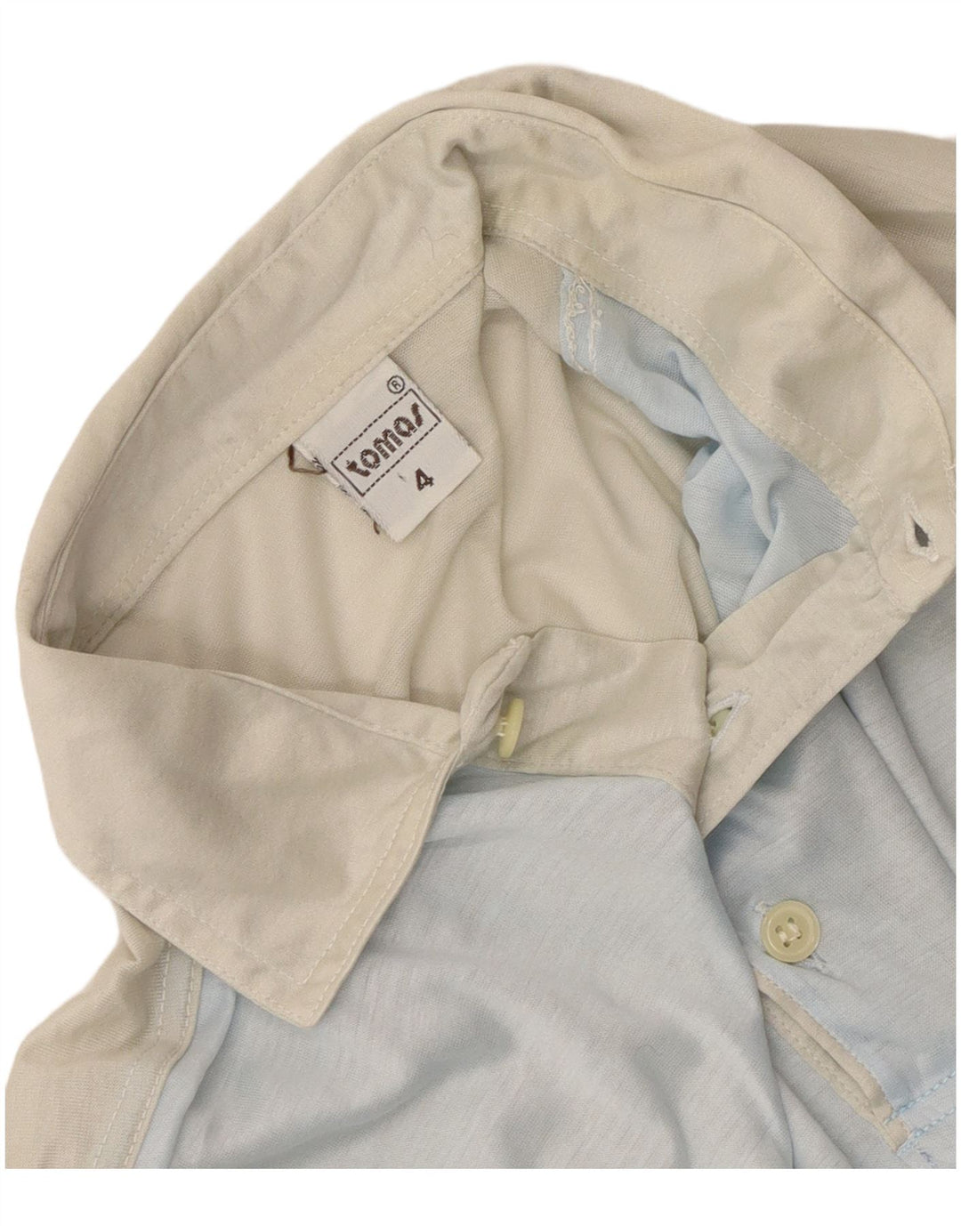 Vintage Herren-Poloshirt, klein, beige, Colourblock-Baumwolle
