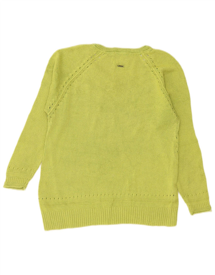 White Stuff Damen-Pullover mit V-Ausschnitt, Gr. 8, Grün, Baumwolle
