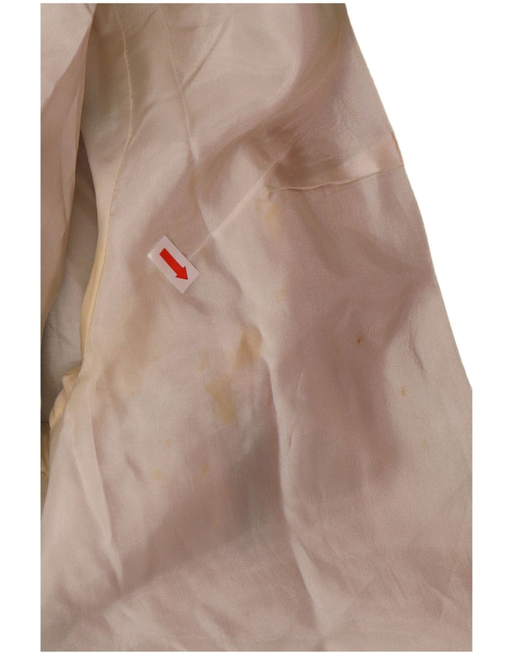 VINTAGE Damen Longline Blazerjacke mit abstraktem Muster EU 42 Groß Grün