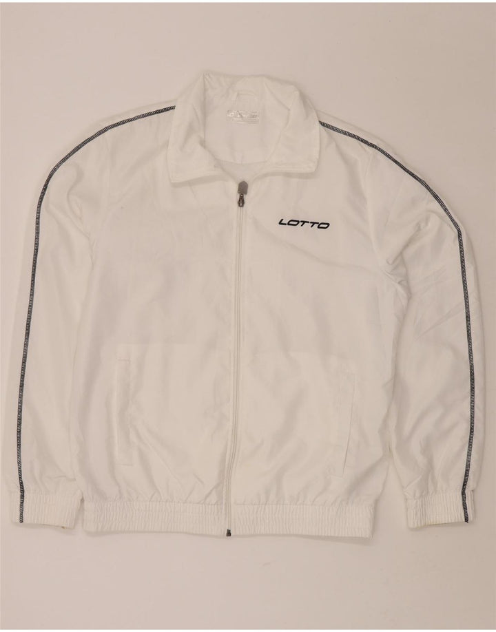 LOTTO Mens Tracksuit Top Jacket Medium White Polyester