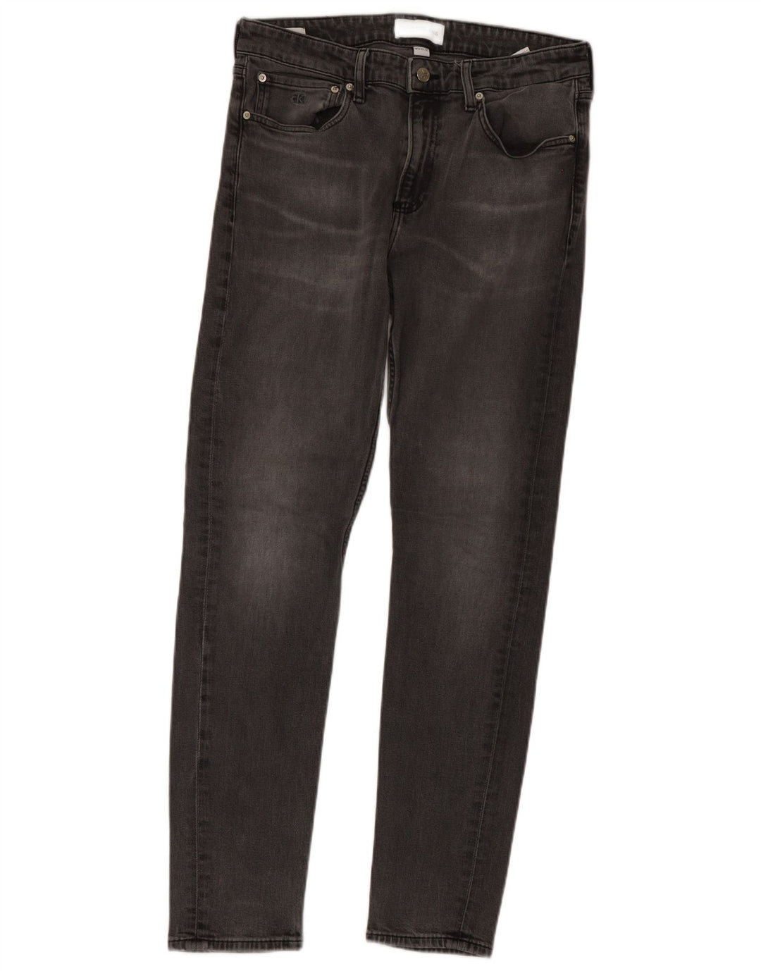 Calvin Klein Herren Slim Jeans W33 L32 Graue Baumwolle