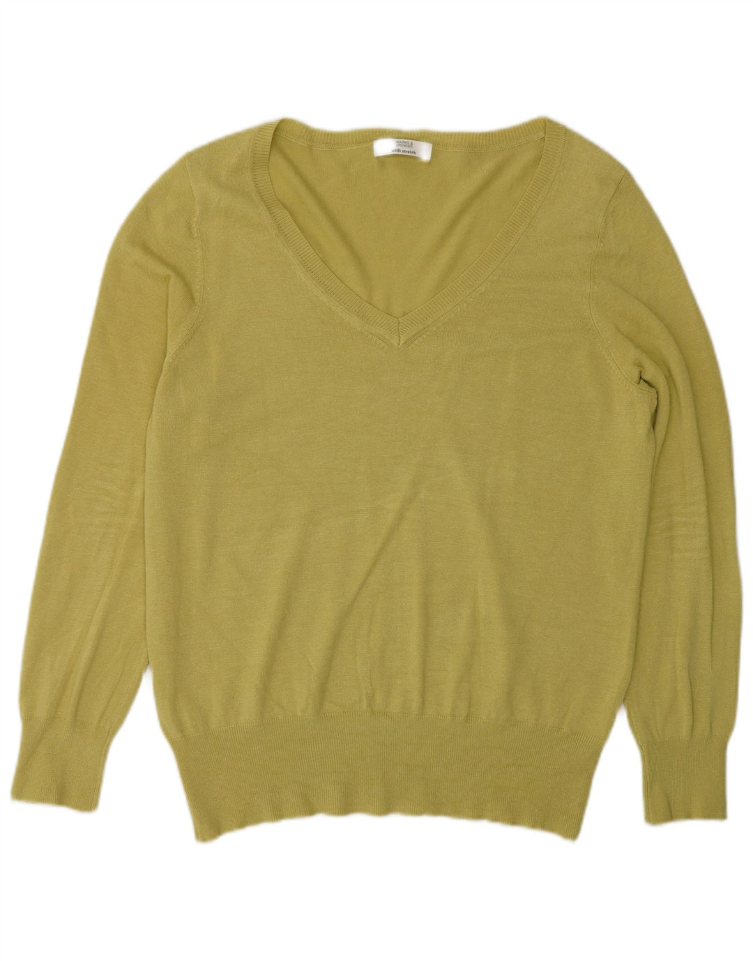 Marks & Spencer Herren-Pullover mit V-Ausschnitt, Gr. 16, Grün