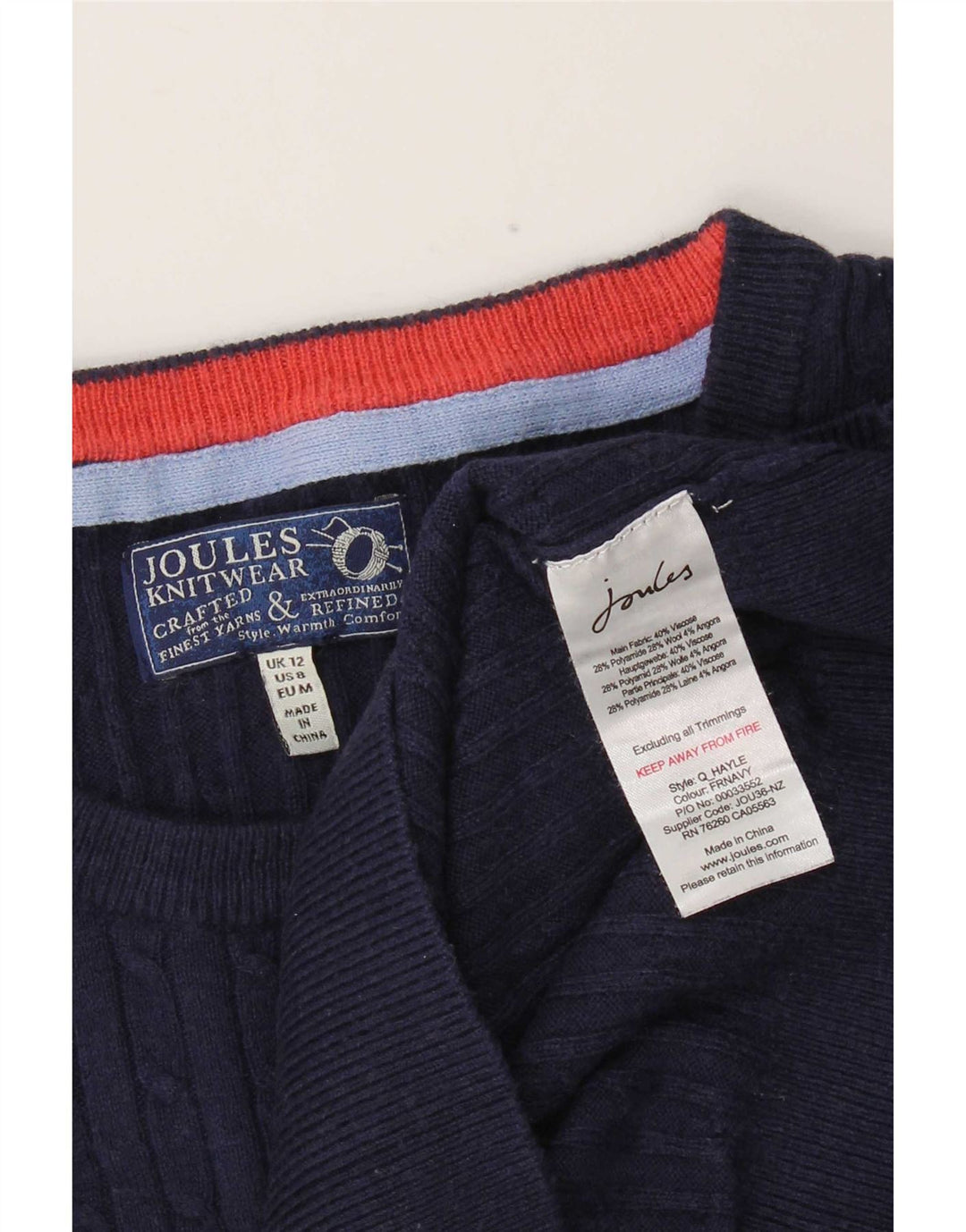 Joules Damen-Pullover mit U-Boot-Ausschnitt, UK 12, mittelmarineblau, Polyamid