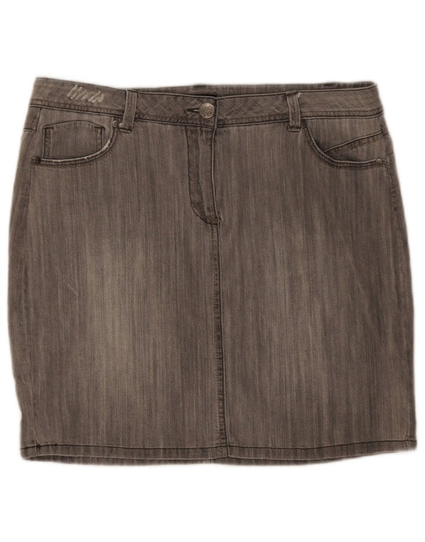 M&Co Damen Mini-Jeansrock UK 14 Large W34 Grau