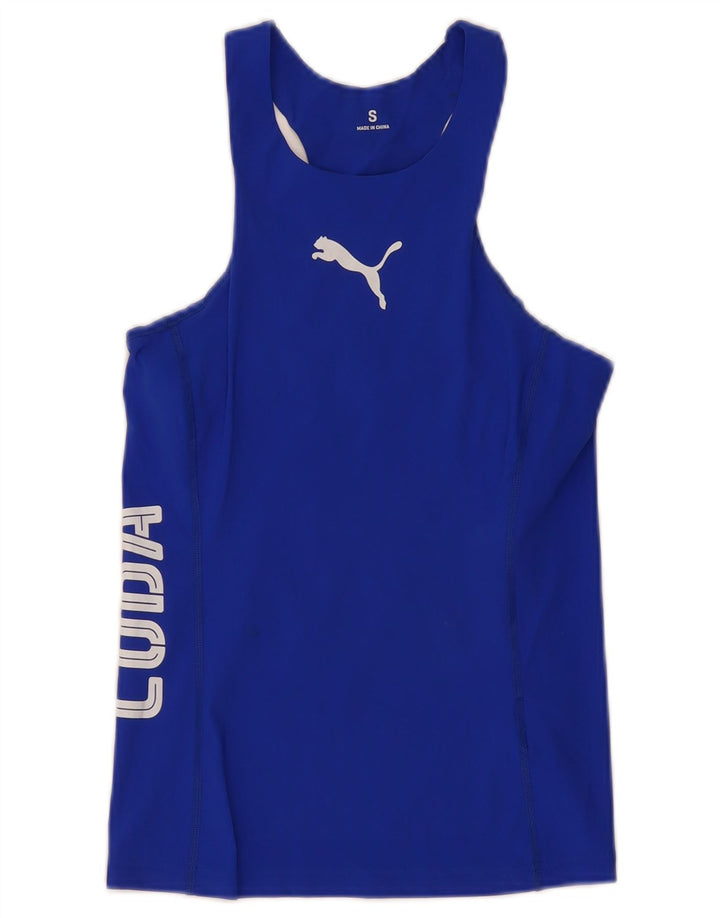 PUMA Damen Cuba Graphic Vest Top UK 8 Small Blau Polyamid