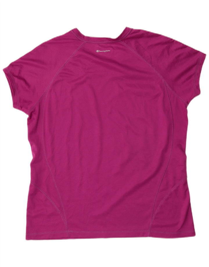 Champion Damen T-Shirt Top UK 18 XL Rosa Polyester