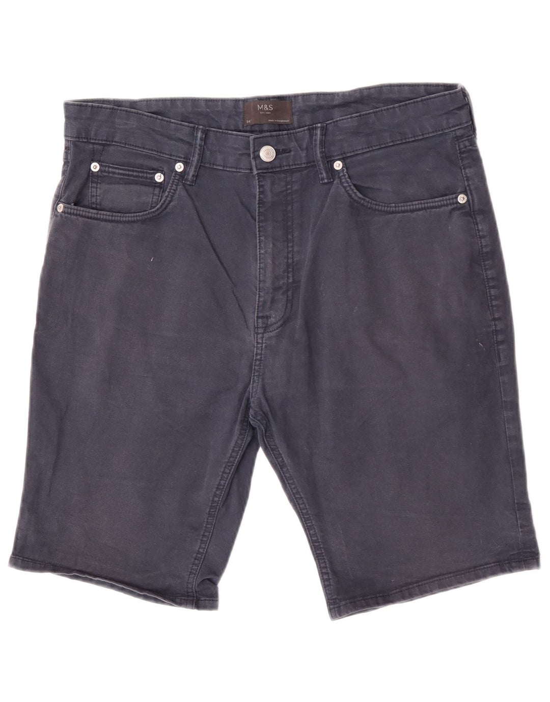 Marks & Spencer Herren-Freizeitshorts, W34, groß, marineblau, Baumwolle