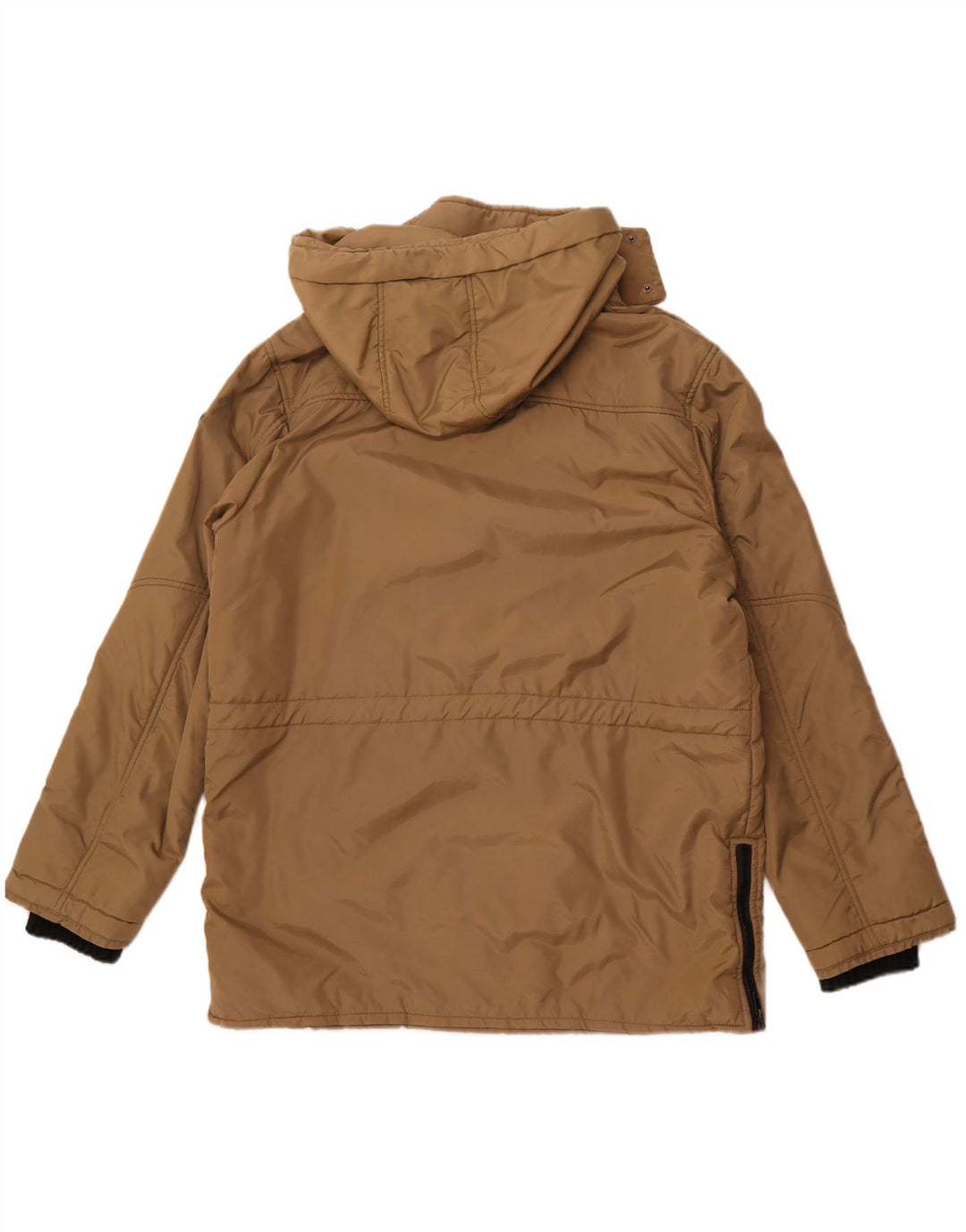 ASTROLABIO Herren-Jacke mit Kapuze, gepolstert, UK 42, XL, braunes Nylon