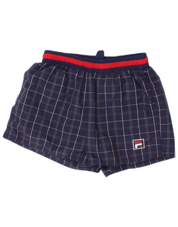 Fila Badeshorts für Jungen, 7–8 Jahre, Marineblau kariert